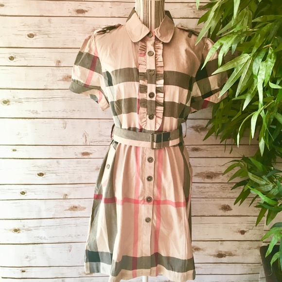 🎉3xHP🎉NWT Burberry Plaid Dress S XXL (European) - Picture 2 of 10